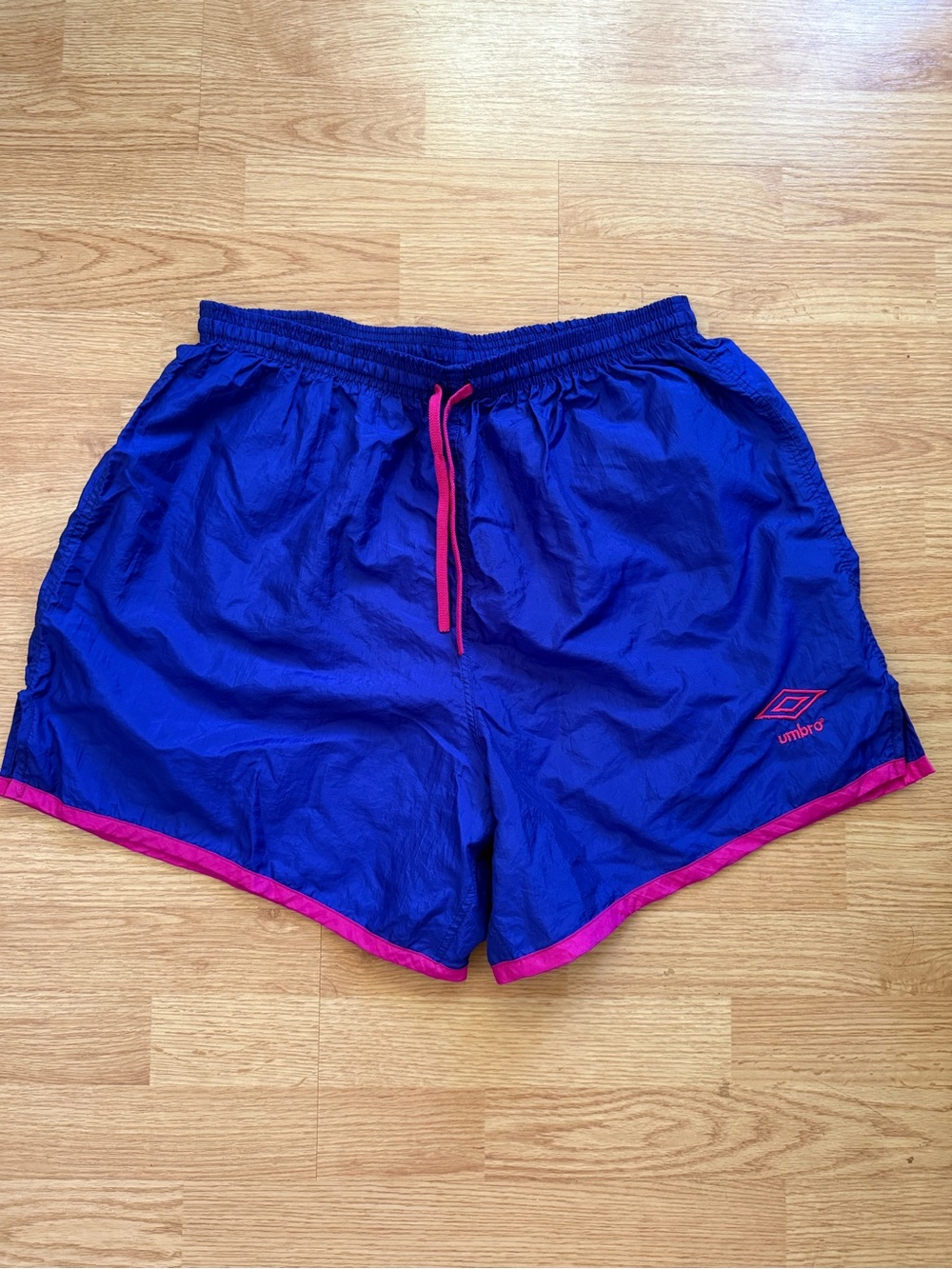 VTG 90s Umbro Nylon Soccer Shorts XL Purple Neon Pink Unisex Gorpcore Rare